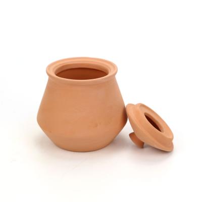 China Sustainable Natrual Terracotta Clay Yogurt Pot With Lid for sale