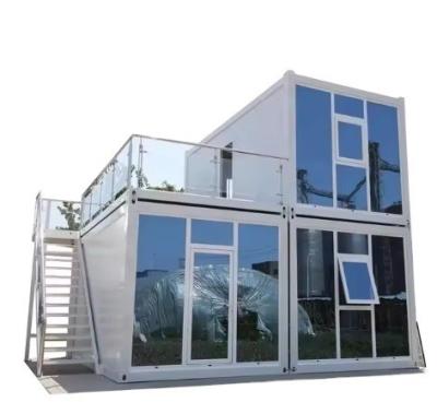 China 20ft 40ft licht staal flat pack container prefab huis voor twee lagen appartement Te koop