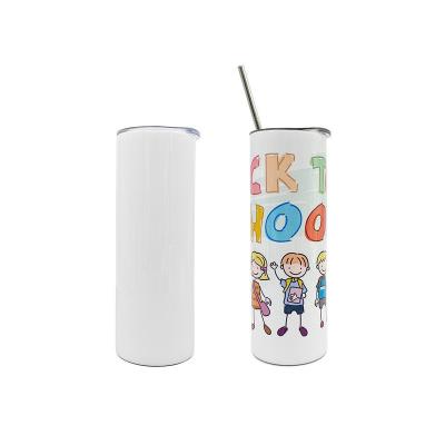 China Hotselling PORTABLE Sublimation Heat Press 20oz Empty Stainless Steel Straight Tumbler With Stainless Steel Straw For Heat Transfer for sale