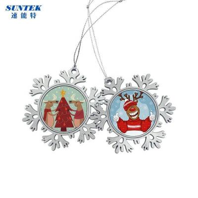 China Promotional Sublimation Christmas Single Sided Double Sided Metal Ornaments Blank Sublimation Multi-shape Pendant for sale