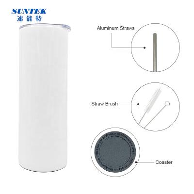 China SUNTEK September USA Warehouse Sublimation Blank Tumbler With Straw And Brush Bottom Blank Sublimation Tumbler Mat With Straw for sale