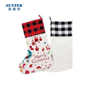 China 2021 New Popularity Red Christmas Stockings Sublimation Knit Christmas Sock Shape Bag for sale