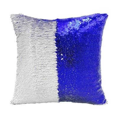 China PORTABLE Custom High Quality Rainbow Pillow Case Two Color Zipper Cushion Cover Sequined for sale