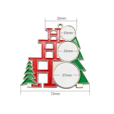 China Europe Present Multi Popular Shape Customizable Christmas Empty Metal Pendant for sale