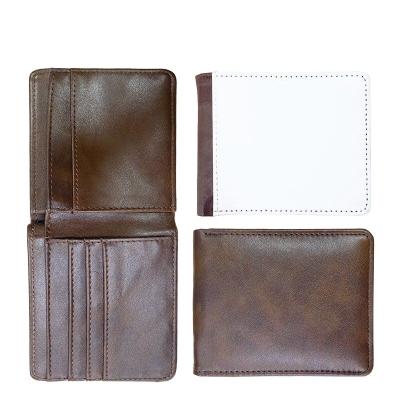 China Good Quality Minimalist Double Folded Sublimation PU Wallet Suitable Prices For Men for sale