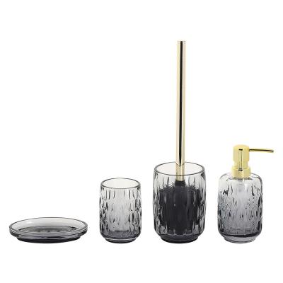 China 4pcs Bath Accessories Sustainable Glass Bathroom Accessory Set Hot Selling Bath AccessoriesHigh Quality Bathroom Accessories Set For Home for sale