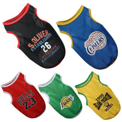 China Fashionable Pet Basketball Vest Top Sport Clothes Breathable Sports Quick Dry Mesh Vest Spring Summer Dogs for sale