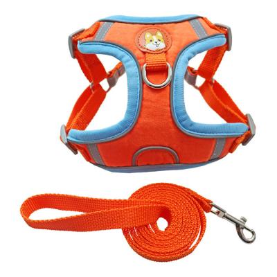 China Quick Release Dog Skin With Soft Adjustable Vest Pet Leash Vest Harness Reflecting Dog Chest Strap for sale