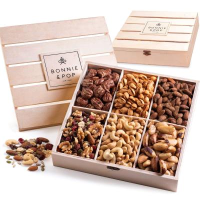 China With Cover Customized Coffee Tea Bag Matching Wooden Box Nut Food Box Gift Packing Box for sale