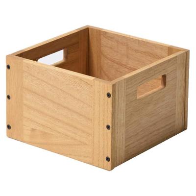 China Sustainable Wooden Stepped Storage Box Books Clothes And Stackable Toys Cube Storage Box for sale