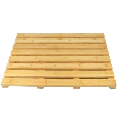 China Durable Modern Custom Large Wooden Panel Non Slip Bath Floor Bamboo Mat for sale