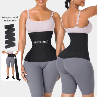 China Breathable Women Waist Trainer Corset Trimmer Belt Body Shaper WRAP Private Label Women Weight Loss Workout Wrap Belt for sale