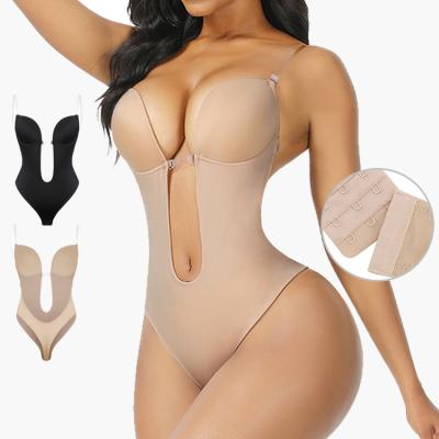 China Wholesale Breathable Tummy Control Waistdear Body Shapewear Sexy Butt Push Up Full Shorts Thong Shaper Jumpsuit for sale