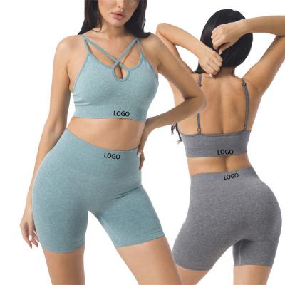 China Wholesale Breathable Short Ribbed Women Private Label Seamless Waistdear Gym Fitness Sets Fitness Yoga Wear for sale