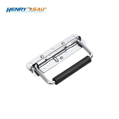 China Flight Case Hardware Accessories Foshan Suppliers Exterior Chrome Metal Suitcase Mounted Handles for sale