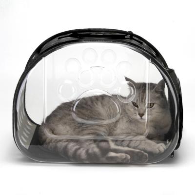 China Cat Dog Luxury Pet Cage Transparent Plastic Portable Airline Approved Travel Pet Carrier Designer for sale