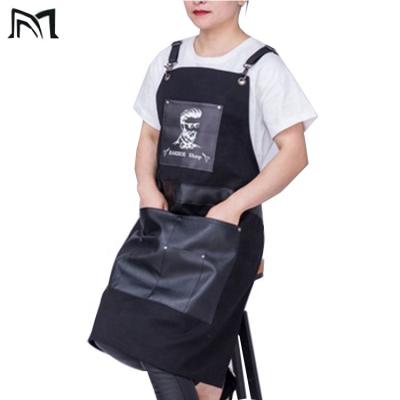 China Custom Anti-Static Barber Capes And Beauty Salon Barber Shirts Jackets Wholesale Cut Out Leather Resist Mesh Barber Vest Apron for sale