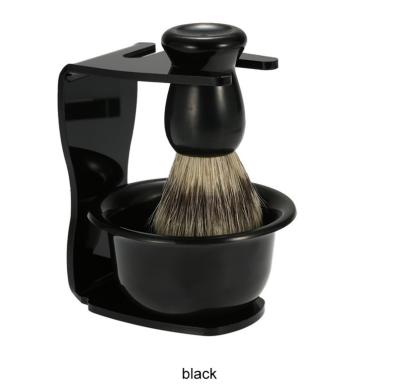 China High Quality Black Acrylic Badger Beard Grooming Brush Holder Soap Shaving Bowl 012 for sale