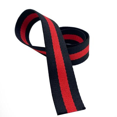 Κίνα Sustainable 32mm Striped Cotton Webbing Twill Webbing Custom Tape προς πώληση