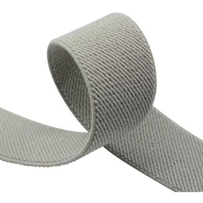 Κίνα High tenacity 25mm 30mm 40mm 50mm 76mm gray 100mm twill elastic band for clothing/electronic product belts/medical supply belts προς πώληση