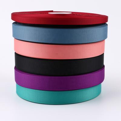 China Manufacturer Wholesale 15mm 20mm 25mm Color Viable Polyester Grosgrain Silk Ribbon Hat en venta