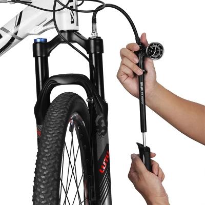 China Front Fork and Rear Shock Hand Force 300 PSI Bike Air Shock Pump Rear Fork Suspension Bicycle Pump for sale