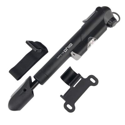 China Steel Valve Bike Pump Portable Pump With Gauge Mini Cycling Pump Bicycle Air Inflator for sale