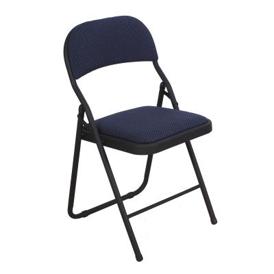 China Foldable Wholesale Metal Fabric Padded Folding Chairs for sale