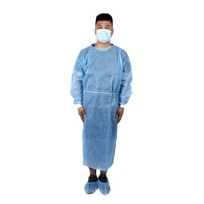 China Isolation Gown With Elastic Smm Woven Hospital Operation Non Doctor Disposable Medical Gown Cuff Protection for sale