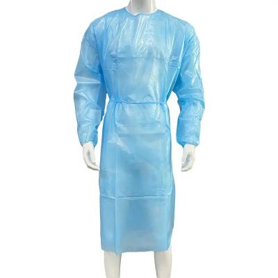 China Isolation Gown With Elastic Cuff PPE Level 2 Insulation Dress Nonwoven Disposable Medical Sterile Surgical Gown pp pe isolation gowns for sale