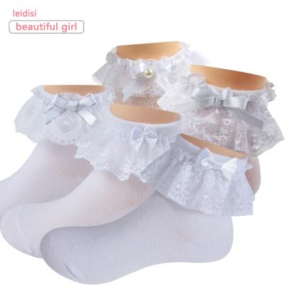 China White Lace Socks Factory Wholesale Girls Lace Up Cotton Socks Ornament Socks Children White Lace Socks for sale