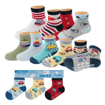 China Three Pairs Of Panda Pattern Socks Boys Baby Anti-skid Socks Non-slip Comfortable Baby Socks for sale