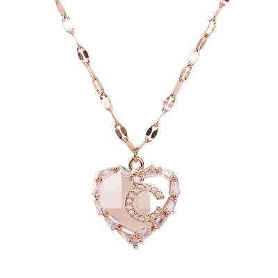 China YUAN XIN CHENG Luxury Rose Gold Copper Microset CLASSIC Necklace For Ladies for sale