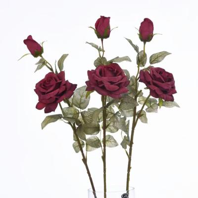 China Photographic Props Wedding Realistic Wedding Background Floral Decoration Centerpiece Artificial Rose Decorative Flower for sale