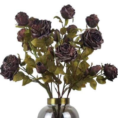 China New 11Cm Bigger Ifg Realistic Rose Gold Floral Decor Rose Head Artificial Floral For Wedding for sale