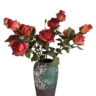 China Factory Supply 2022 Wholesale Realistic New Cheap Decorative Handmade Flowers Choose To Stem Artificial Roses Real Touch Decor for sale