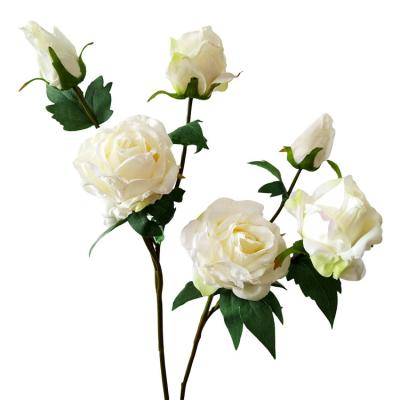 China Realistic Rose Flower Bouquets With Stems Realistic Artificial Flowers For Holiday Wedding Party Home Table Decorations for sale