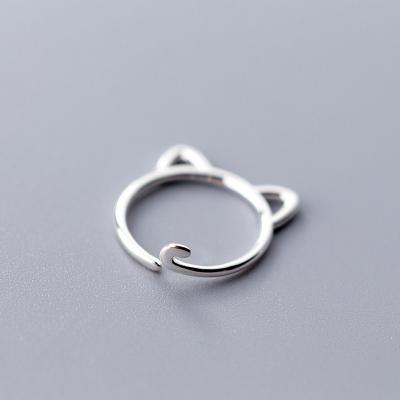 China Simple Environmental Friendly 925 Sterling Silver Open Cat Rings For Women Jewelry for sale