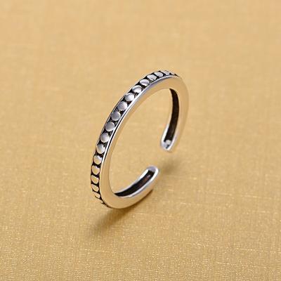 China Wholesale Environmental Friendly 2019 925 Sterling Silver Vintage Round Dot Women's Finger Rings Jewelry for sale