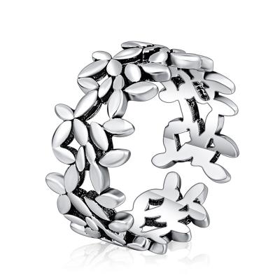 China Lucky Olive Leaf Open Environmental Friendly 925 Silver Rings For Women 2020 for sale