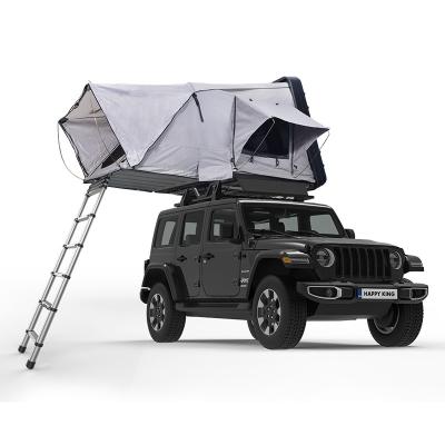 China OEM Outdoor 1-3 Person Polycotton Car 4x4 Camping Soft Shell Roof Top Tent Upright Bracing Type Foldable Off-Road Traveling Truck for sale