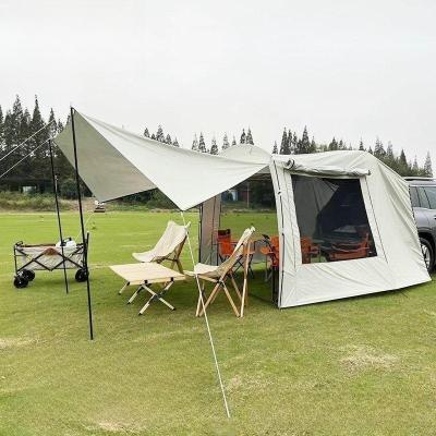 China Tube Type Tent Stake Portable Auto Quick Open SUV Car Tent Rainproof Rear Tent Campervan Rear Tent for sale