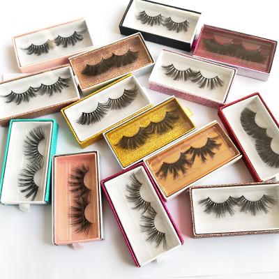 China Real Mink Fur Material Natural Long 100% wholesale natural 3d Mink Eyelashes With Packing Box for sale