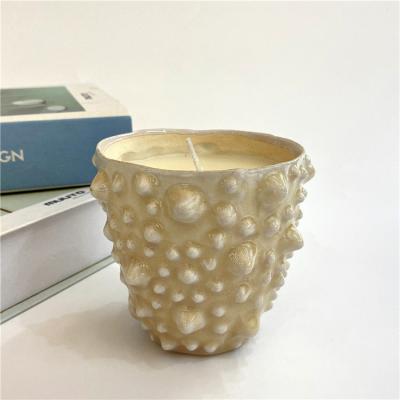 China Unique Design Home Decor Candle Tabletop Vessel Jars Wedding Centerpiece Ceramic Candle Jar Bulk for sale