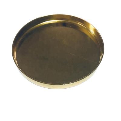 China Non Spill Accept Custom Shinny Gold Metal Candle Lids For Jars for sale