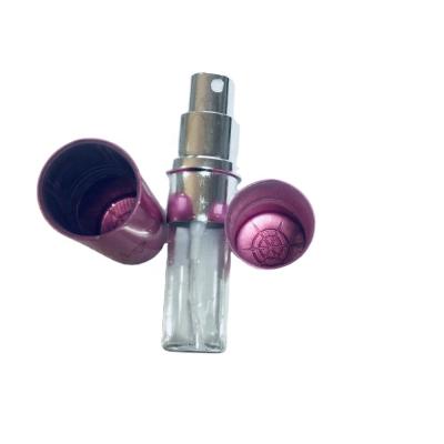 China 10ml Cosmetic Aluminum Cover Twist Up Sprayer Perfume Glass Bottle for sale