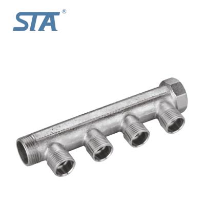 China HPb582A/HPb57-3/CW617N STA.5024 forged sand blast and nickel plated with female threaded holes china supplier brass manifold for sale