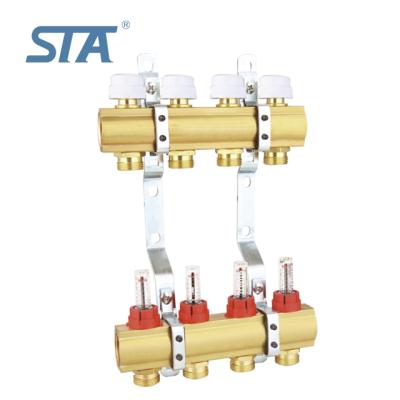 China Chinese Manufacturer Standard 4 Ways Floor Heating System Brass Manifold ART.6153 STA for sale