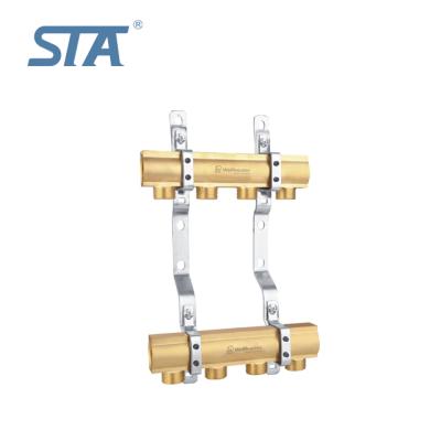 China ART.6097 Chinese Wholesale Central Floor Heating System Brass Manifold Accessories STA Flow Meter Manifold for sale