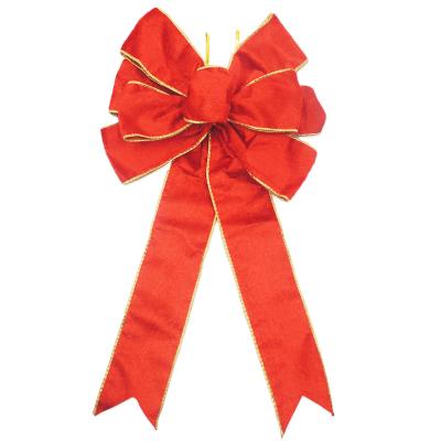 China Velvet Professional Manufacturer Giant Christmas Decoration Bow Christmas Tree Bow Large Red Christmas Bow for sale